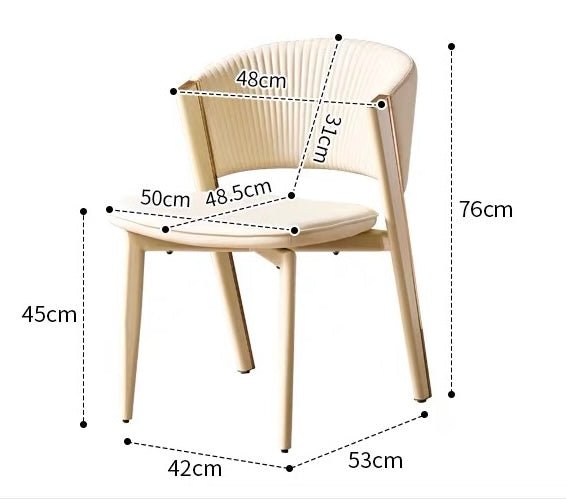 Italian design Minimalist Cream Dining Chair - SHAGHAF HOME