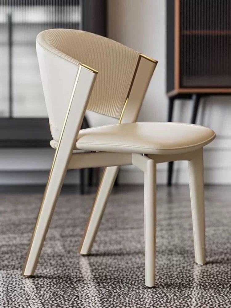 Italian design Minimalist Cream Dining Chair - SHAGHAF HOME