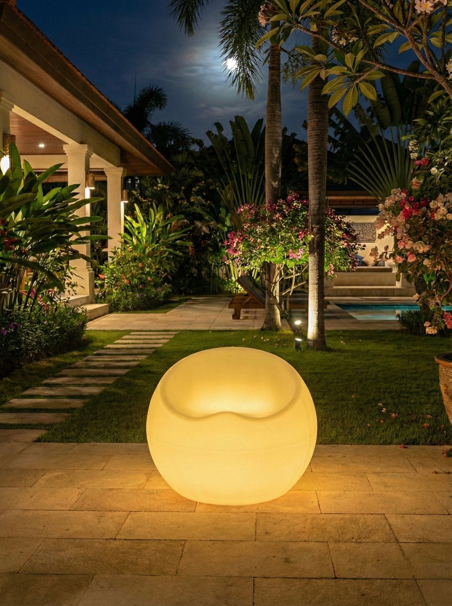 LED Outdoor Apple Stool – Rechargeable & Remote Control - SHAGHAF HOME