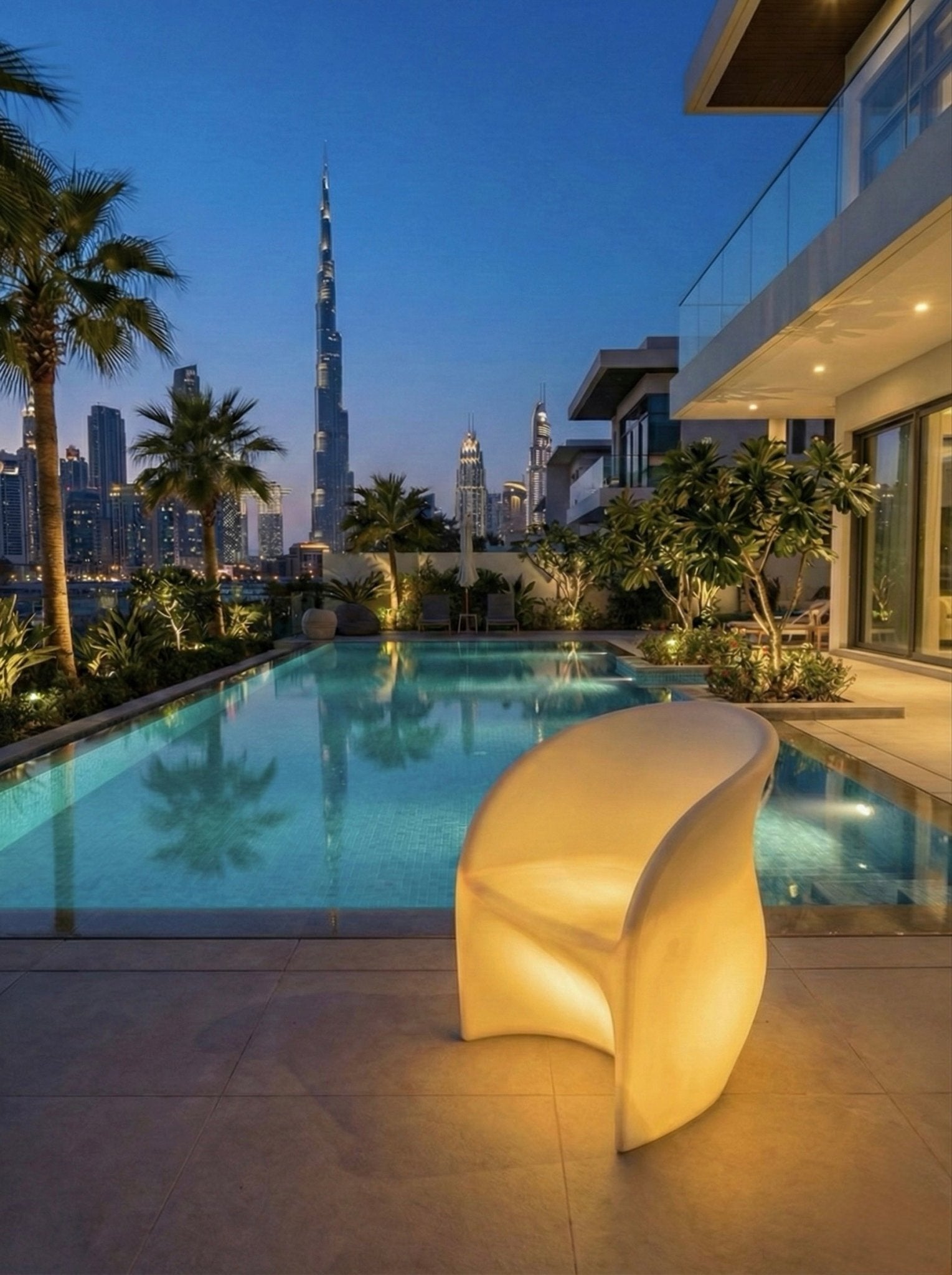 LED Outdoor Lounge Chair – Rechargeable & Remote Control - SHAGHAF HOME