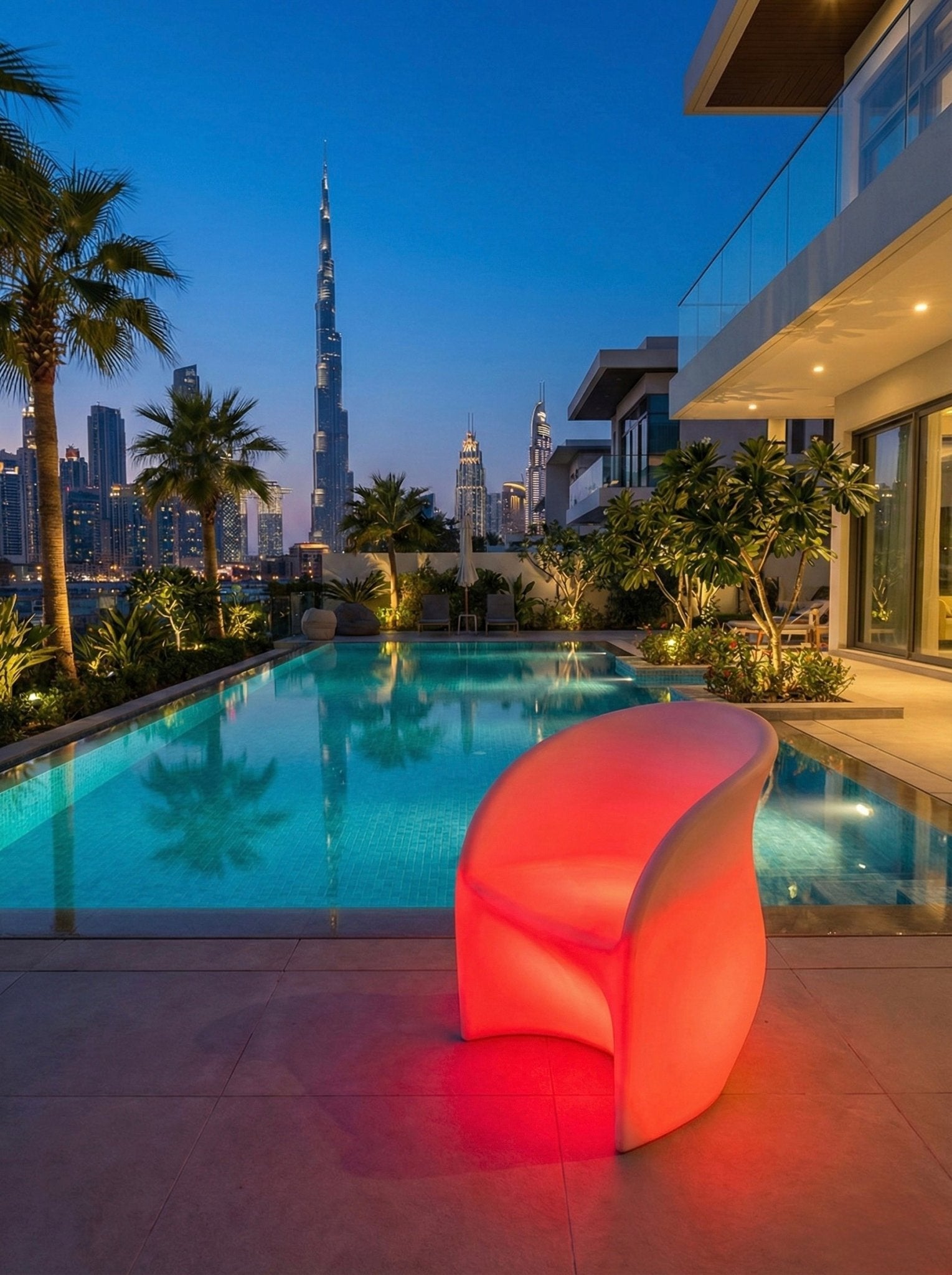 LED Outdoor Lounge Chair – Rechargeable & Remote Control - SHAGHAF HOME