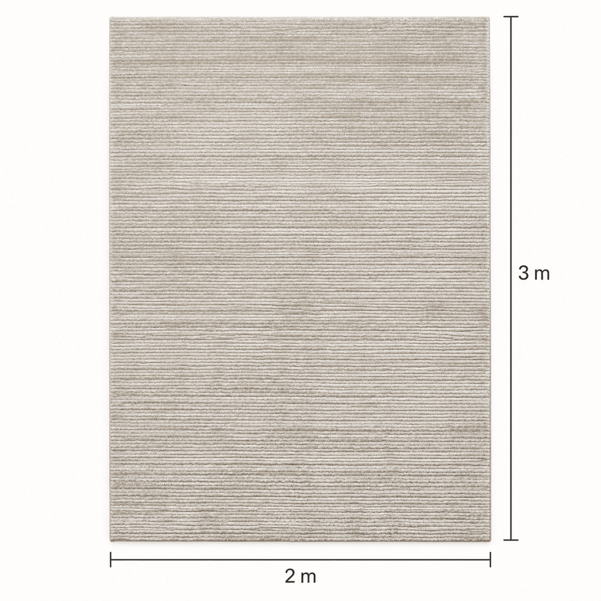 Light Beige Ribbed Textured Area Rug 200×300 cm - SHAGHAF HOME