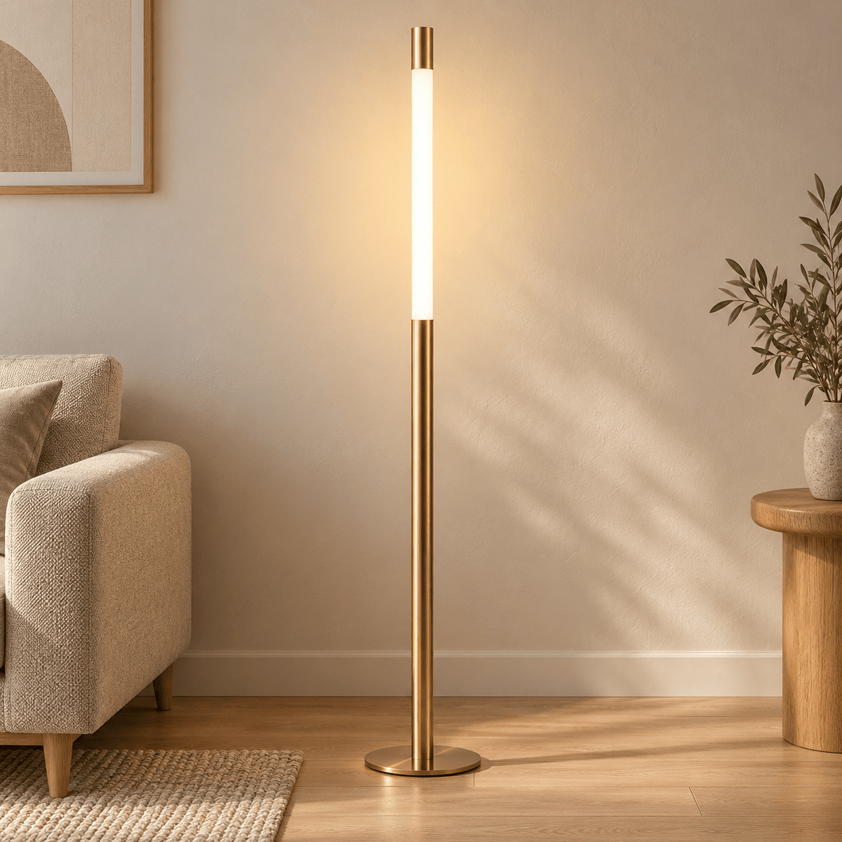Linea Adjustable Dimmable Floor Lamp – Black & Gold - SHAGHAF HOME