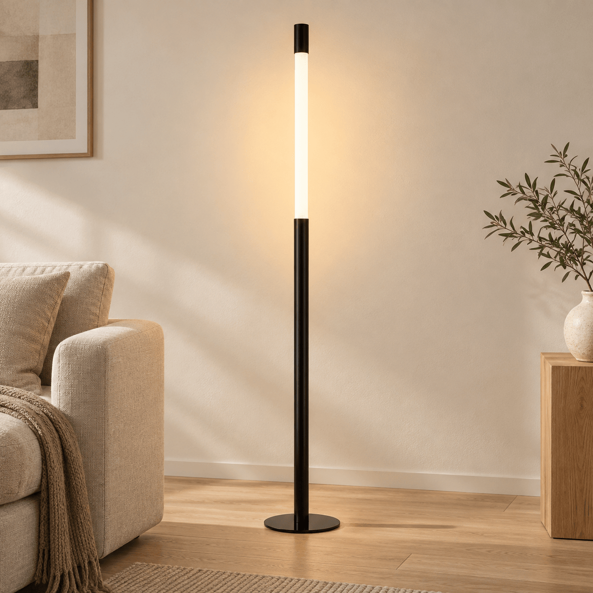Linea Adjustable Dimmable Floor Lamp – Black & Gold - SHAGHAF HOME