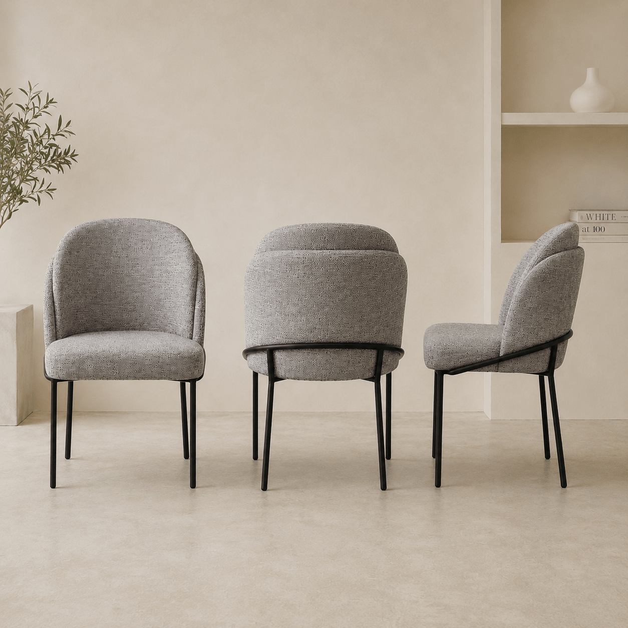 lozara Textured Upholstered Dining Chair - SHAGHAF HOME