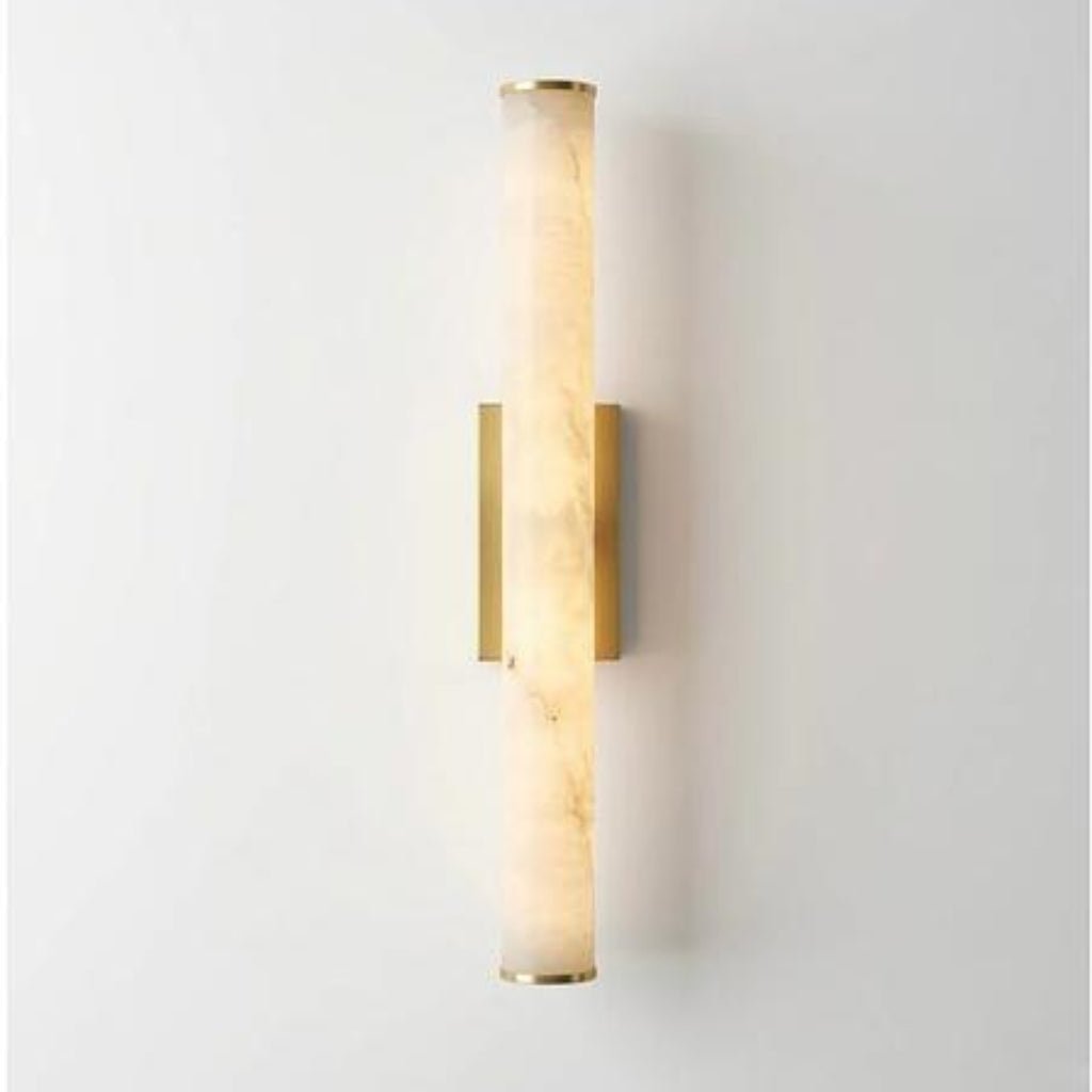 Luma Vein LED Wall Light — Marble-Look Acrylic Tube with Brushed (50 cm) - SHAGHAF HOME