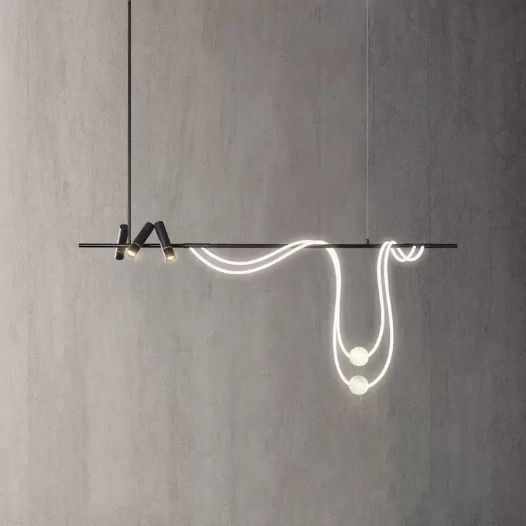 LumiLine Sculptural LED Dining Chandelier – 150 cm - SHAGHAF HOME