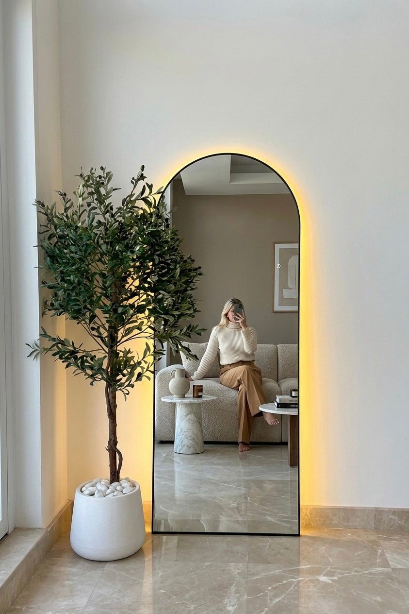 Luminous Arch LED Mirror – 3 - Color Adjustable Lighting - SHAGHAF HOME