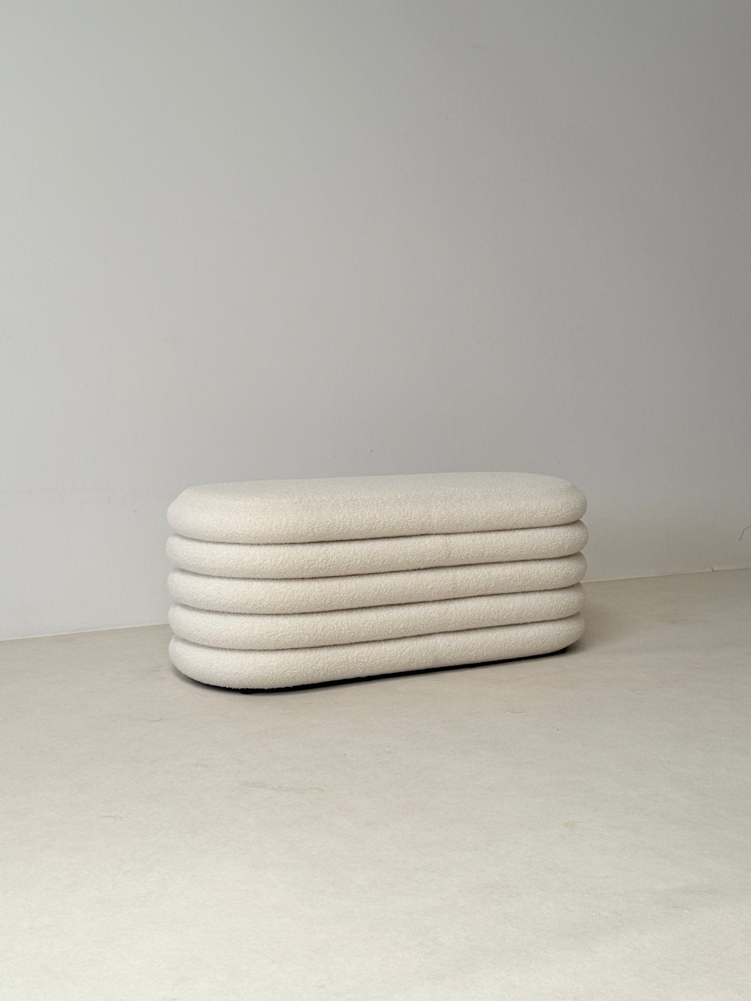 LUNA Bouclé Storage Bench - SHAGHAF HOME