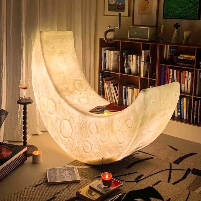 Lunar Moon Glow Crescent Lamp – Modern Resin in door and Outdoor Light - SHAGHAF HOME