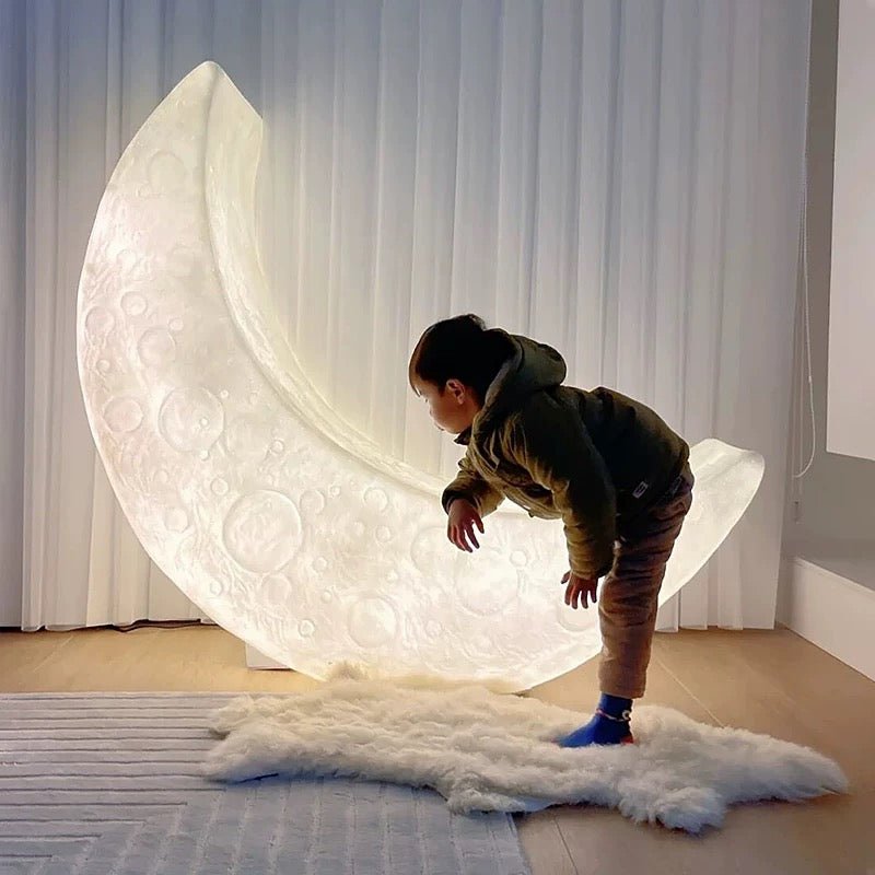 Lunar Moon Glow Crescent Lamp – Modern Resin in door and Outdoor Light - SHAGHAF HOME