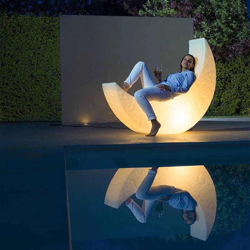 Lunar Moon Glow Crescent Lamp – Modern Resin in door and Outdoor Light - SHAGHAF HOME