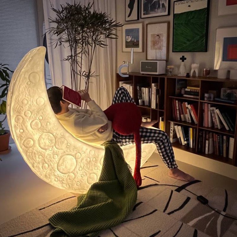 Lunar Moon Glow Crescent Lamp – Modern Resin in door and Outdoor Light - SHAGHAF HOME