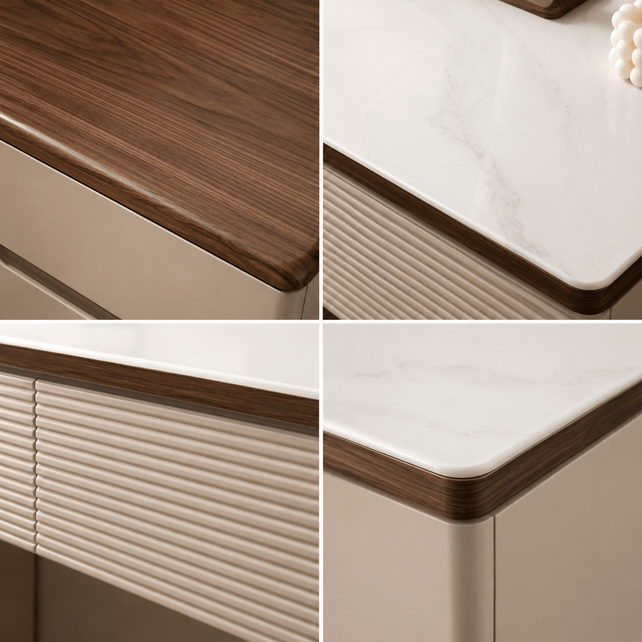 Lunara Marble Vanity Dresser with LED Mirror - SHAGHAF HOME