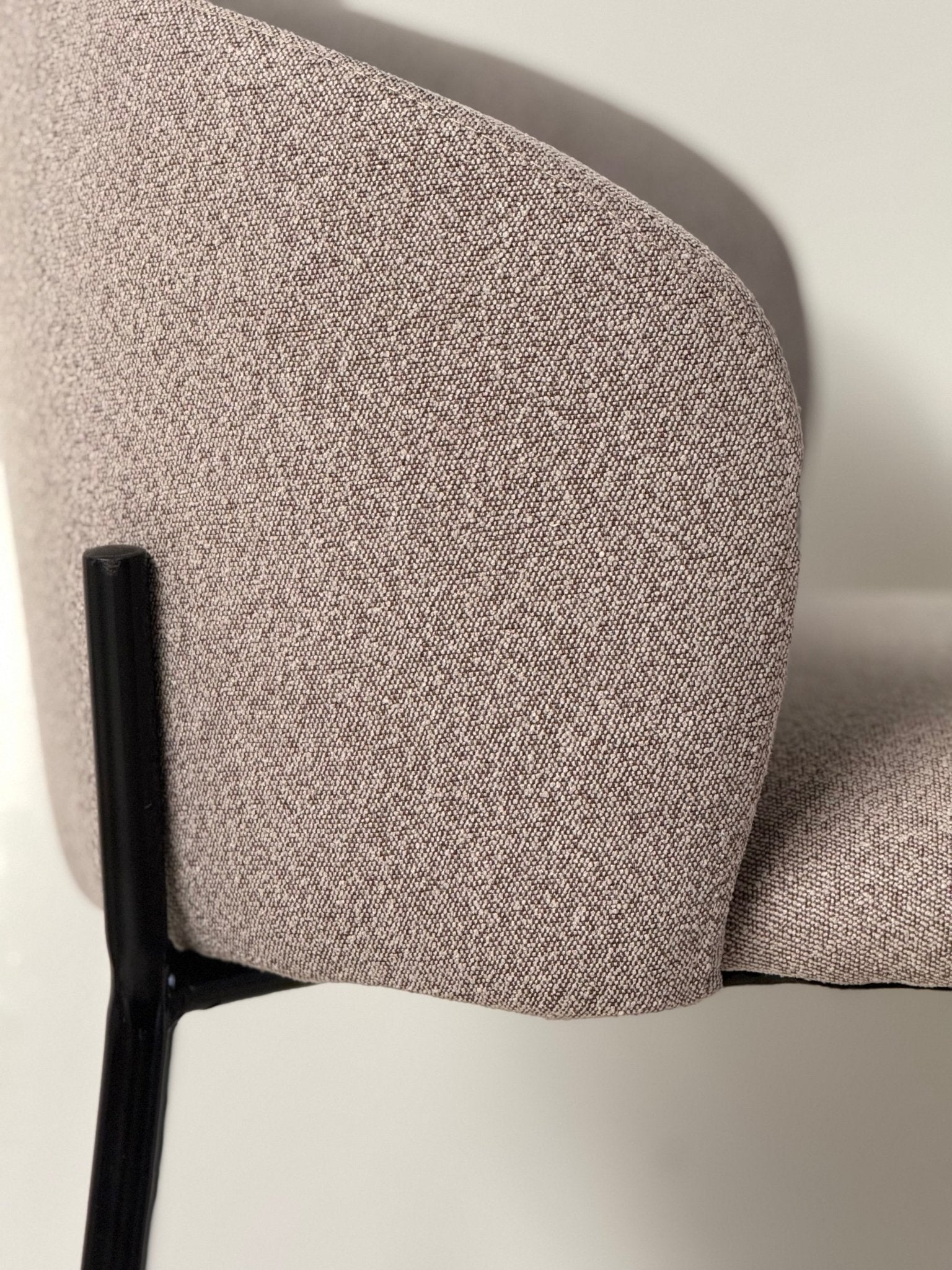 Luxe Curve Bar Stool – Fabric Seat with Black Metal Base - SHAGHAF HOME