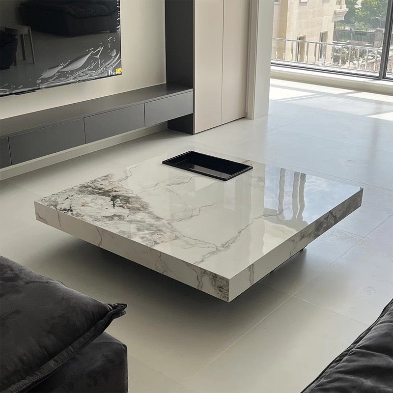 Luxurious Sintered Stone square Coffee Table low profile - SHAGHAF HOME