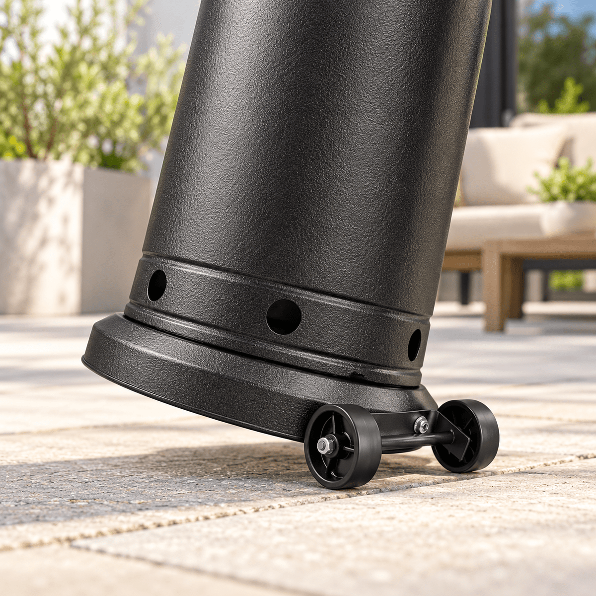 Luxury Black Mushroom Outdoor Gas Patio Heater with 360° Heat Coverage - SHAGHAF HOME