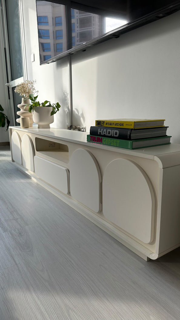 Minimalist Wooden TV Stand – Modern Media Console with Storage - SHAGHAF HOME