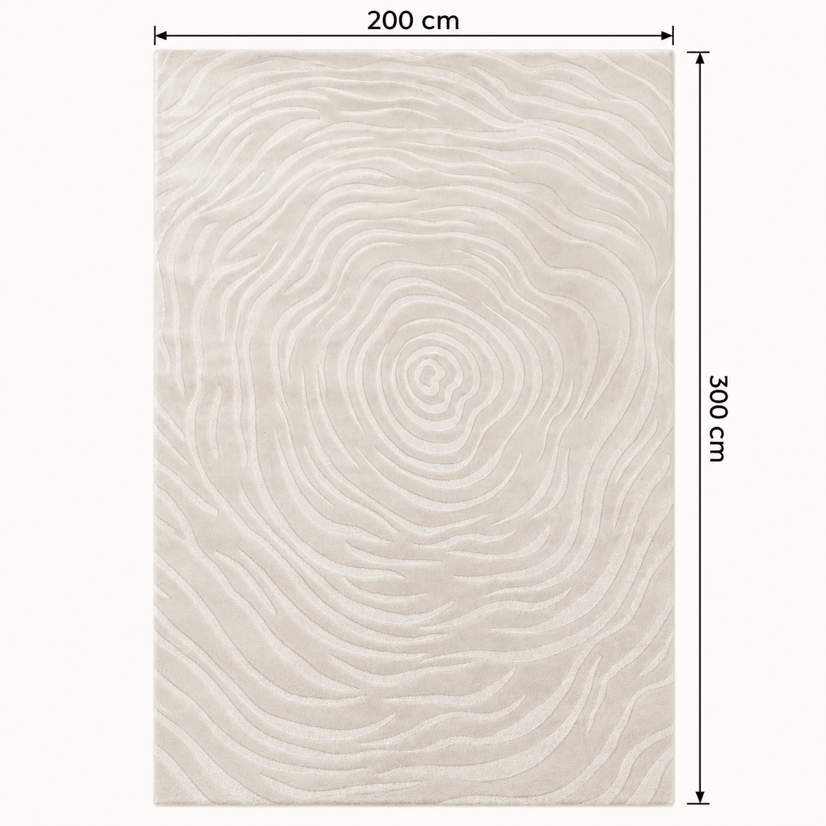 Modern 3D Contour Wave Carpet – Cream | 200 × 300 cm - SHAGHAF HOME