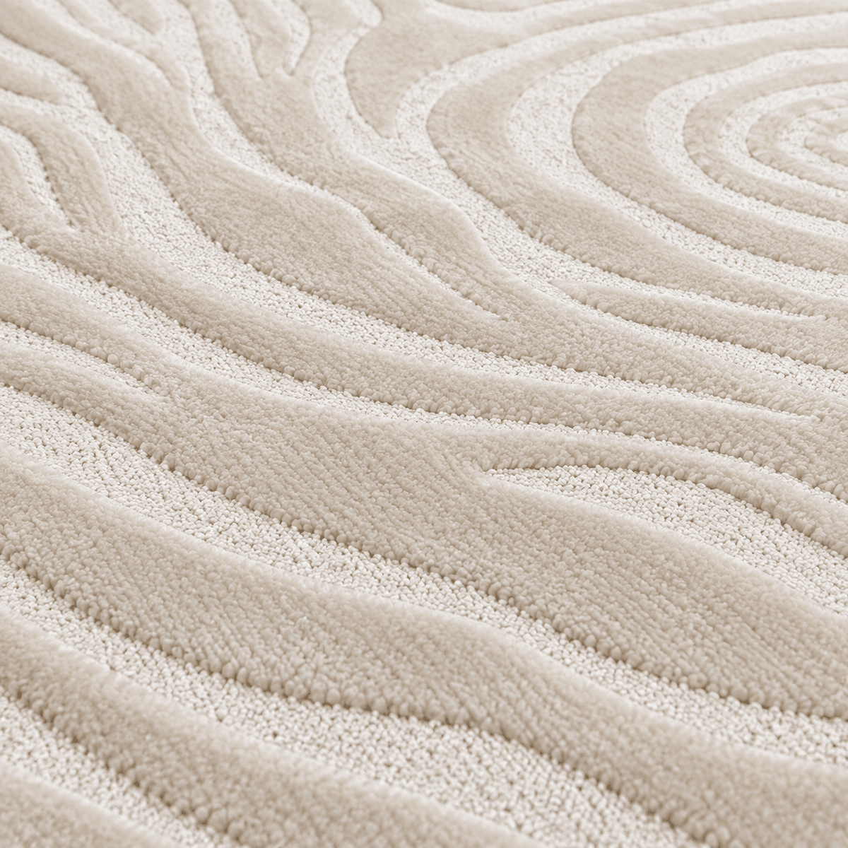 Modern 3D Contour Wave Carpet – Cream | 200 × 300 cm - SHAGHAF HOME