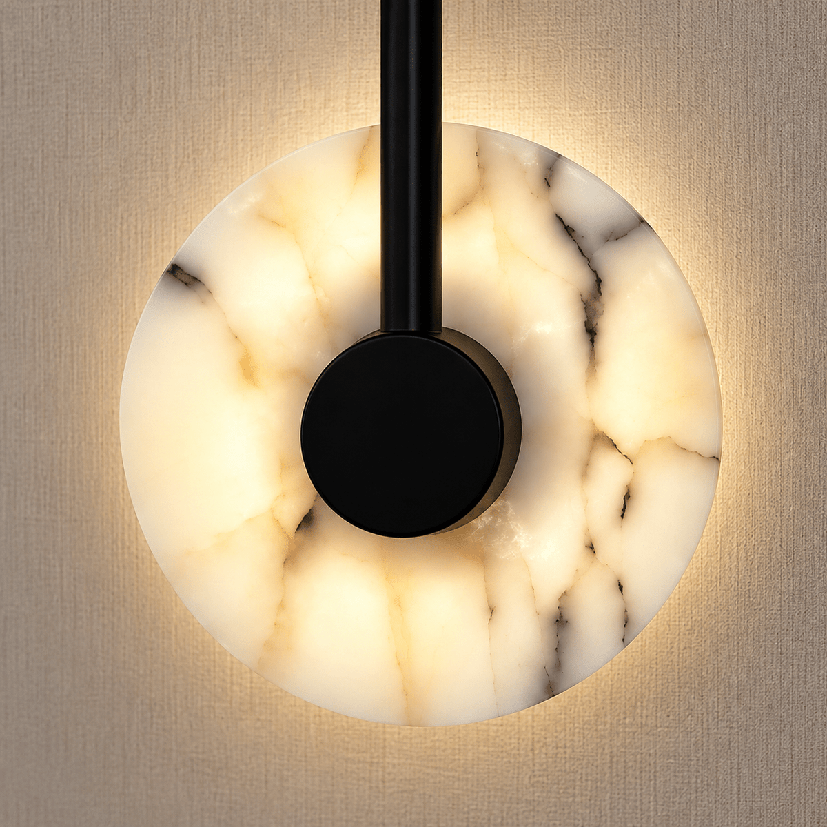 Modern Alabaster LED Wall Light – Black Luxury Wall Sconce - SHAGHAF HOME