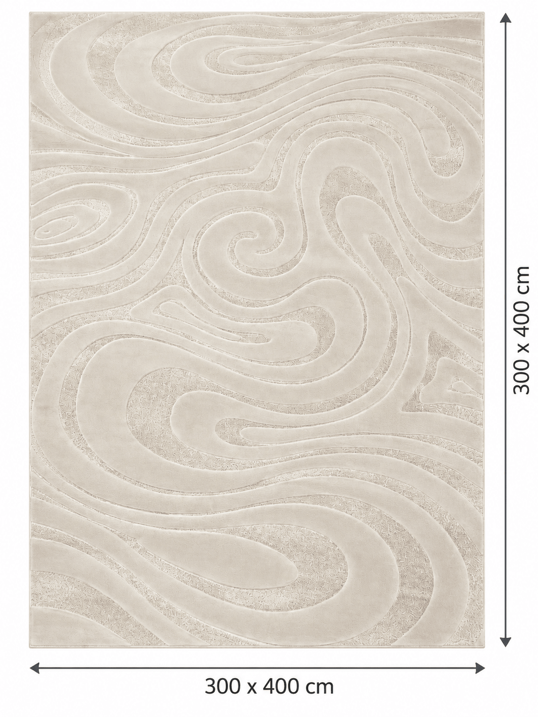 Modern Beige Swirl Rug – Large Textured Area Carpet - SHAGHAF HOME