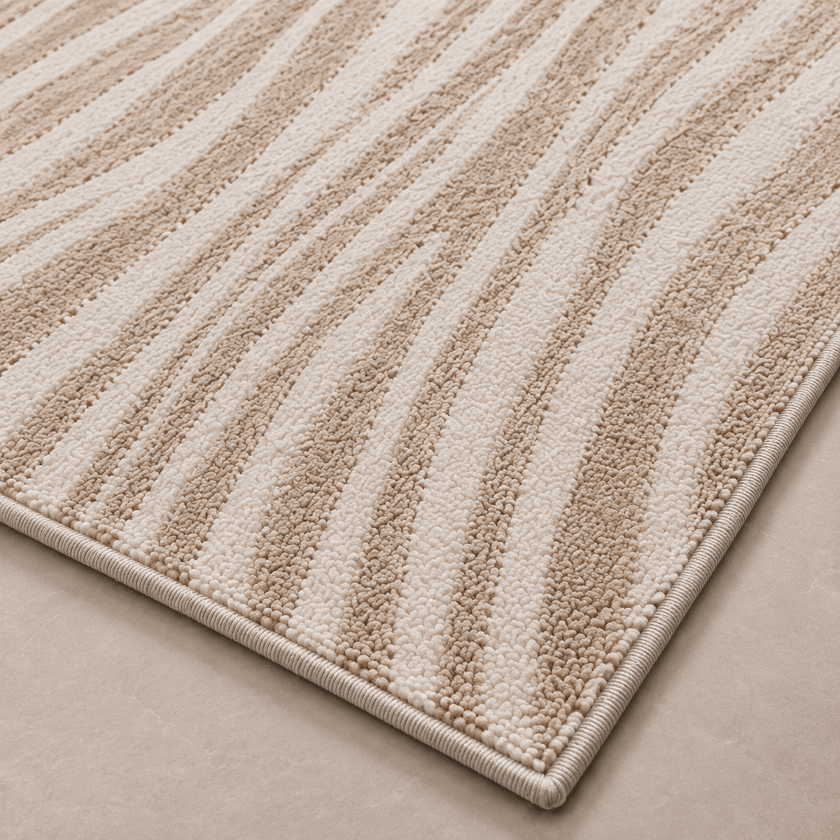 Modern Beige Wave Rug 150×230 cm – Abstract Textured Carpet - SHAGHAF HOME