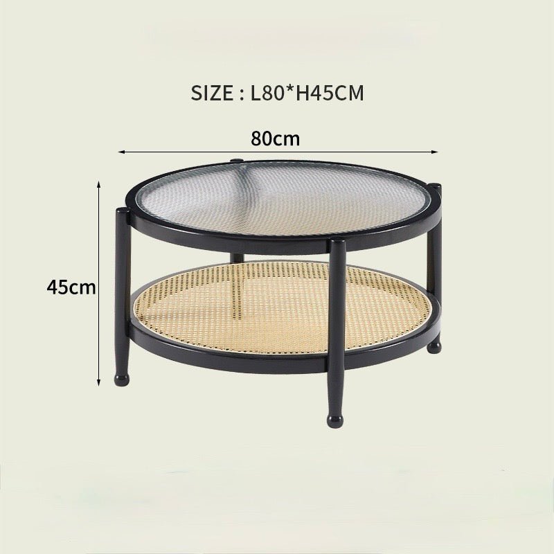 Modern Bohemian Natural Wood & Rattan Coffee Table Set - SHAGHAF HOME