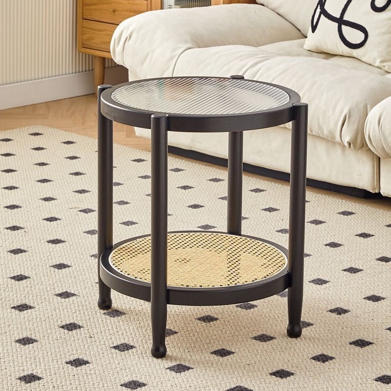 Modern Bohemian Natural Wood & Rattan Coffee Table Set - SHAGHAF HOME