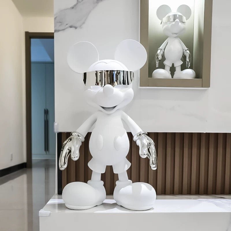 Modern Character Sculpture – Futuristic Design with Silver Accent - SHAGHAF HOME