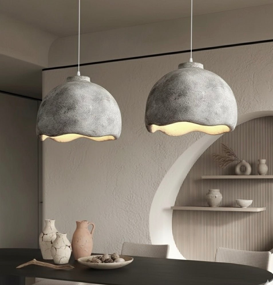 Modern Grey Sculptural Pendant Light – Minimalist Elegance - SHAGHAF HOME