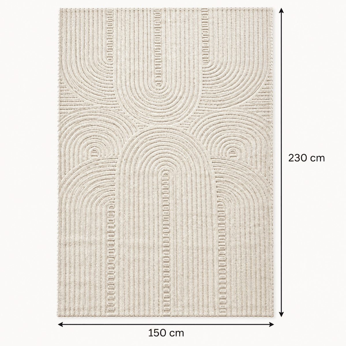Modern Ivory Textured Arch Rug 150×230 cm - SHAGHAF HOME