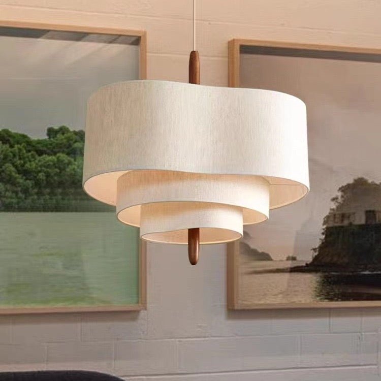 Modern Layered Fabric Pendant Lamp – 70cm Wide - SHAGHAF HOME