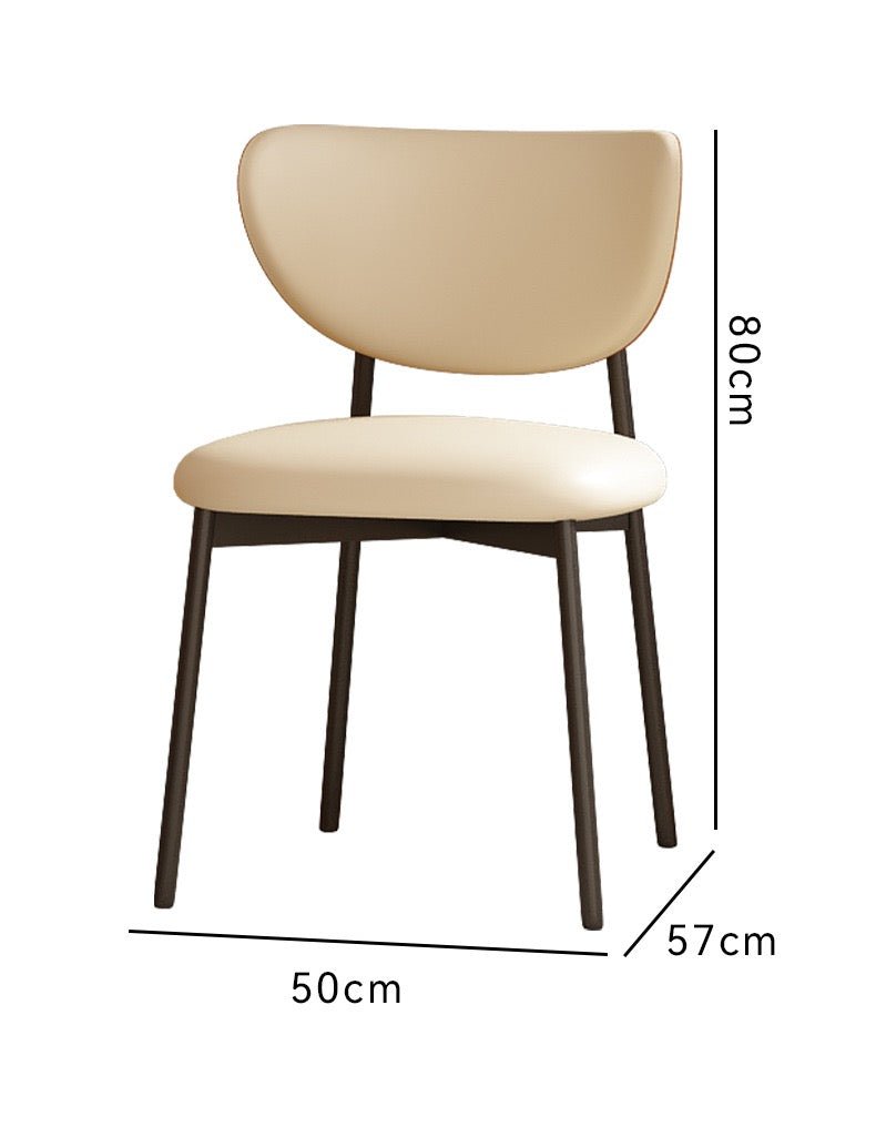Modern Minimalist Dining Chair with Wood Backrest – Available in Black & White - SHAGHAF HOME