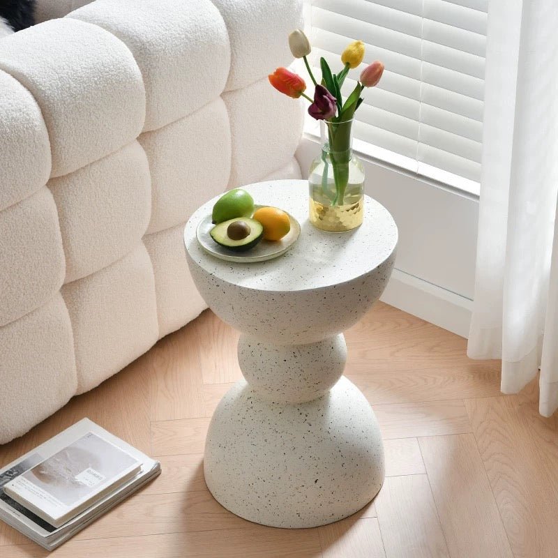 Modern Minimalist Sculptural stone like side table - SHAGHAF HOME
