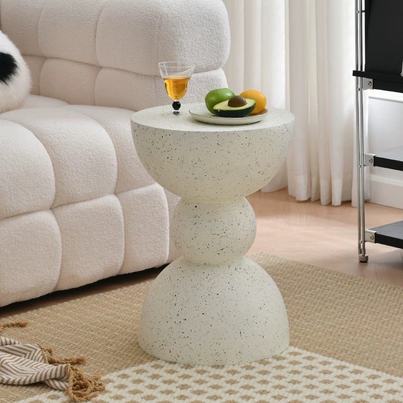 Modern Minimalist Sculptural stone like side table - SHAGHAF HOME