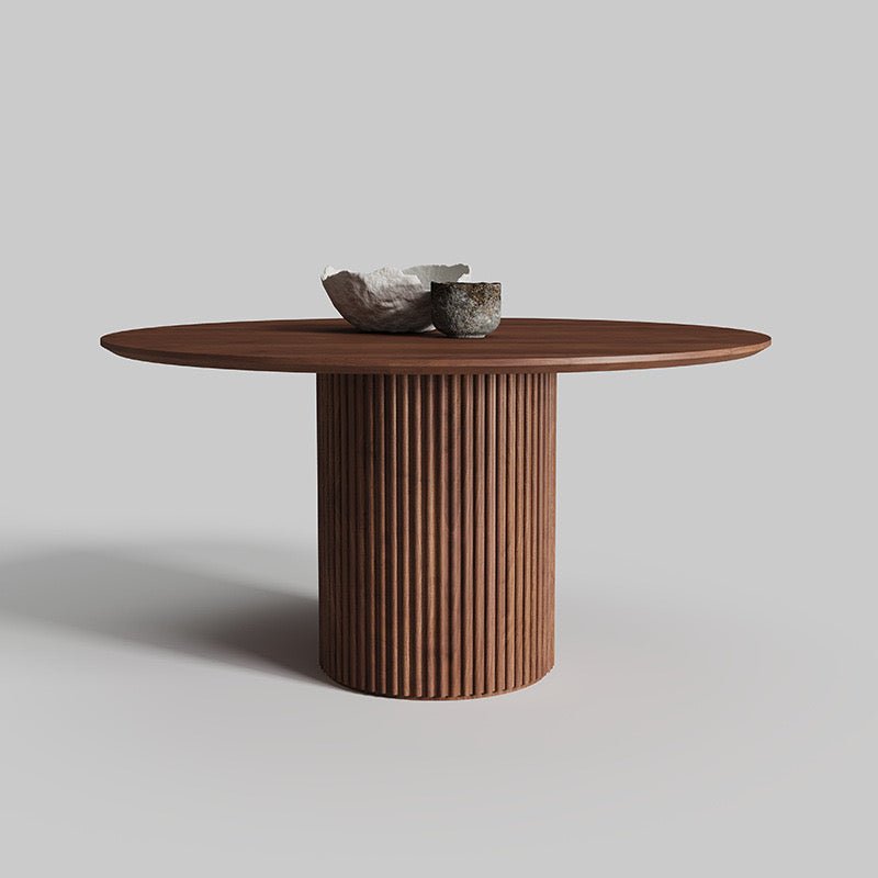 Modern Round Dining Table – 120x75 cm | Elegant MDF Wood Finish - SHAGHAF HOME