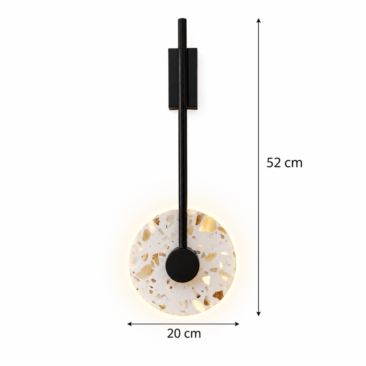 Modern Terrazzo Disc Wall Light with Black Frame - SHAGHAF HOME