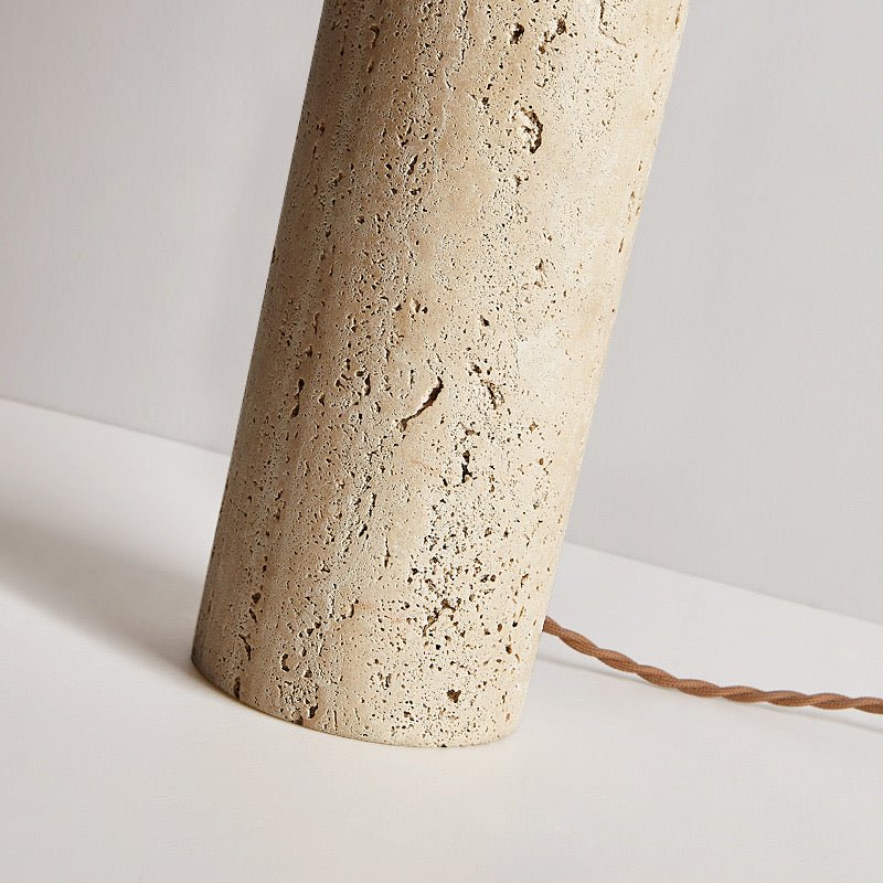 Modern Travertine & Glass Table Lamp – Minimalist Elegance for Any Space - SHAGHAF HOME
