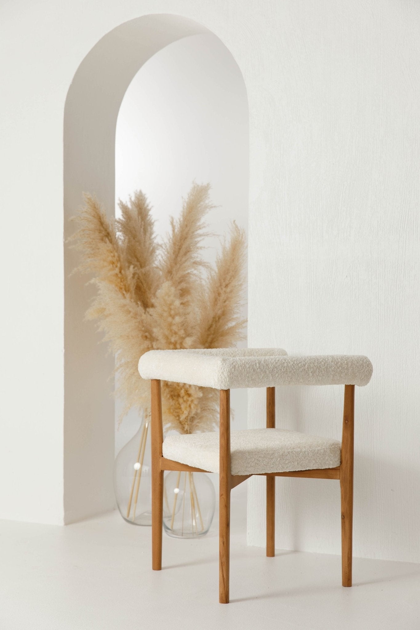 Moltano boucle dining Arm chair - SHAGHAF HOME