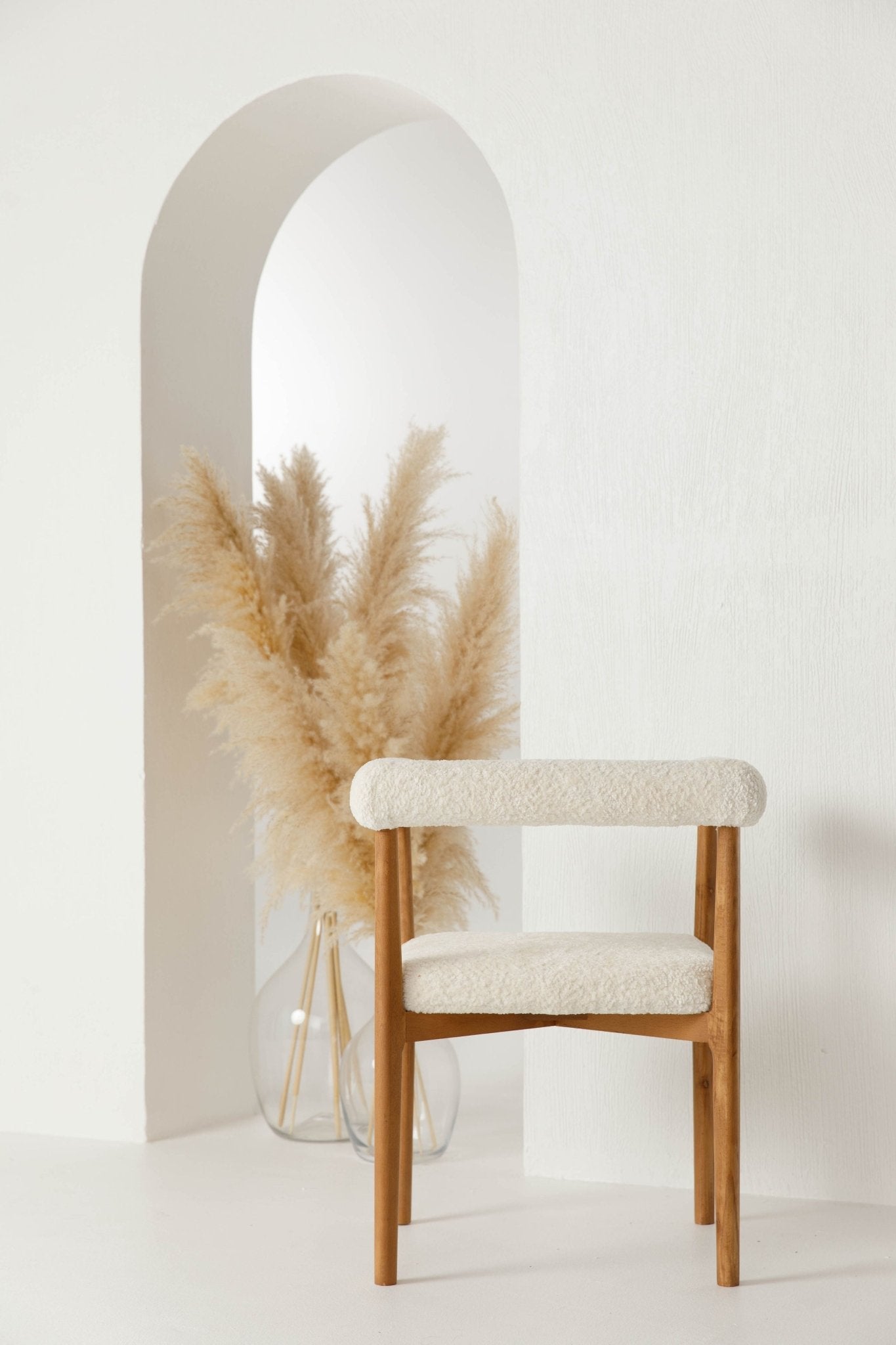 Moltano boucle dining Arm chair - SHAGHAF HOME