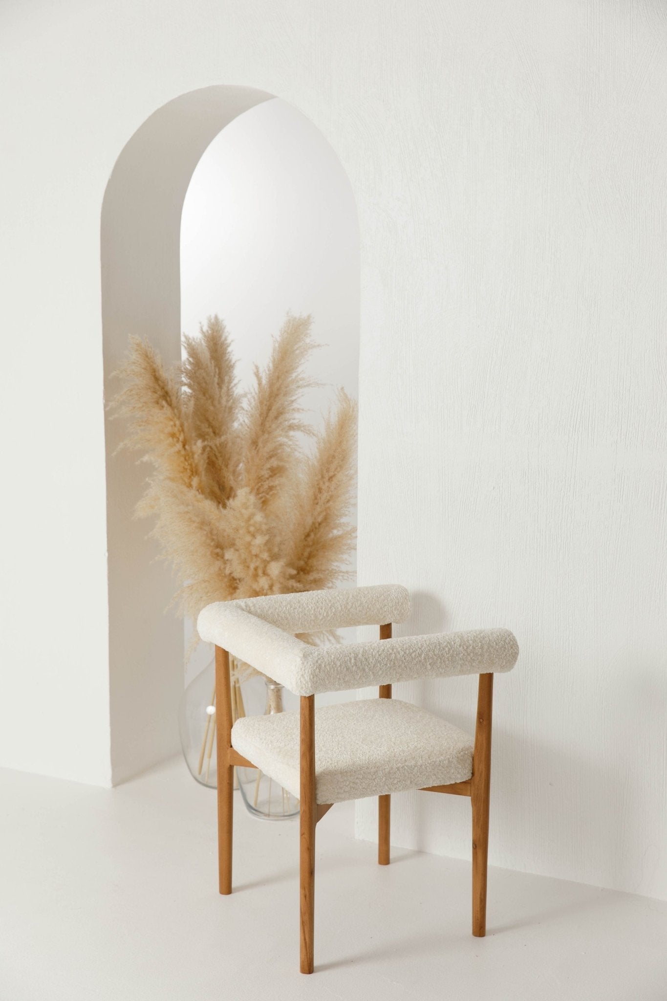 Moltano boucle dining Arm chair - SHAGHAF HOME