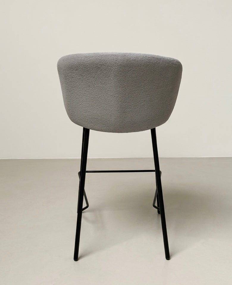 Montera Bouclé Grey Bar Stool - SHAGHAF HOME
