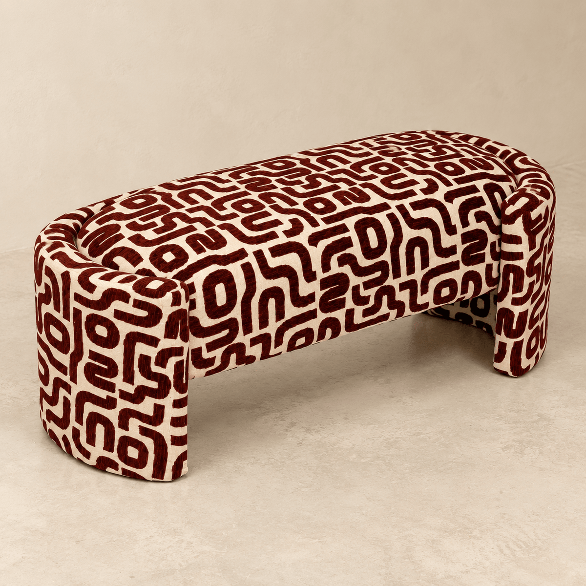 Olvara Geometric Upholstered Bench - SHAGHAF HOME