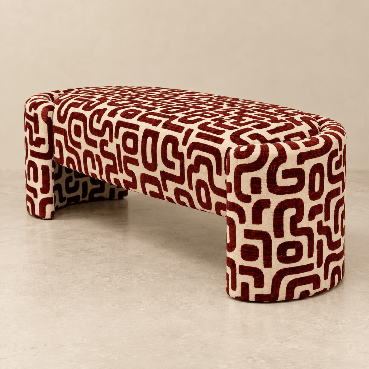 Olvara Geometric Upholstered Bench - SHAGHAF HOME