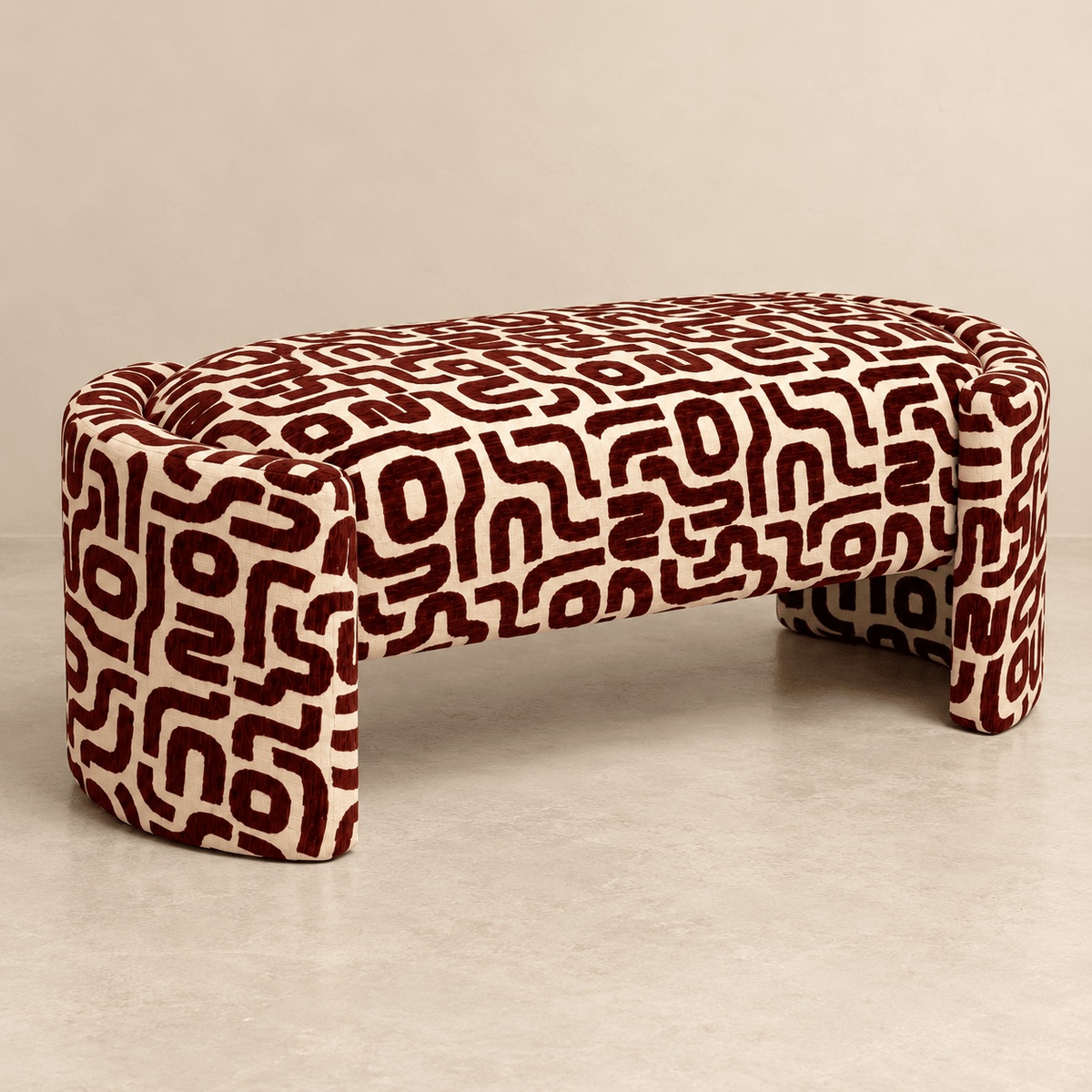 Olvara Geometric Upholstered Bench - SHAGHAF HOME