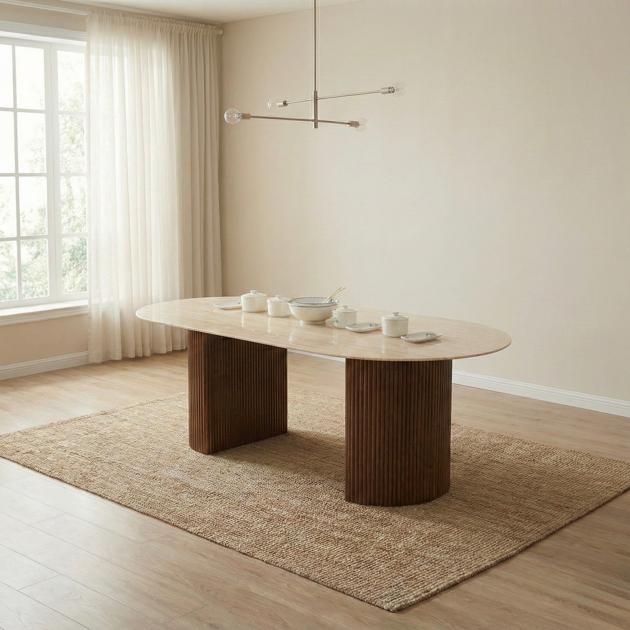 Opéra Natural Stone Dining Table - SHAGHAF HOME