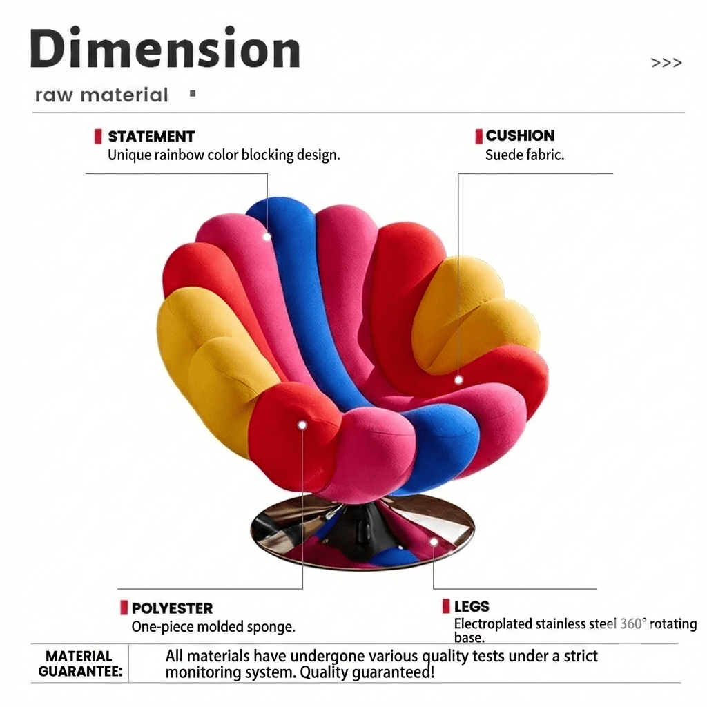 Prisma Swivel Accent Chair — Multicolor Sculptural Lounge Seat - SHAGHAF HOME