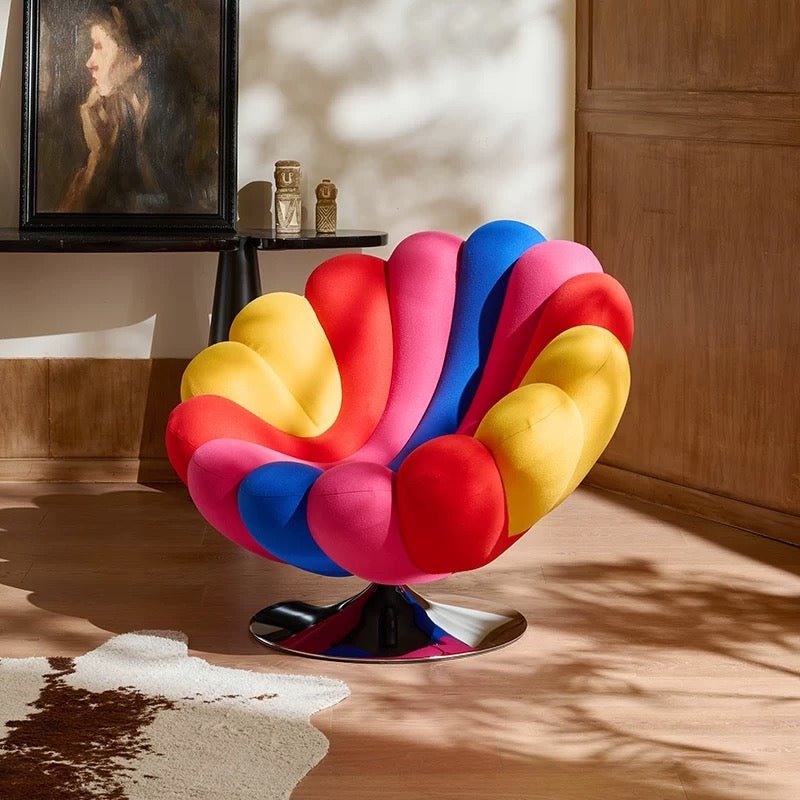 Prisma Swivel Accent Chair — Multicolor Sculptural Lounge Seat - SHAGHAF HOME