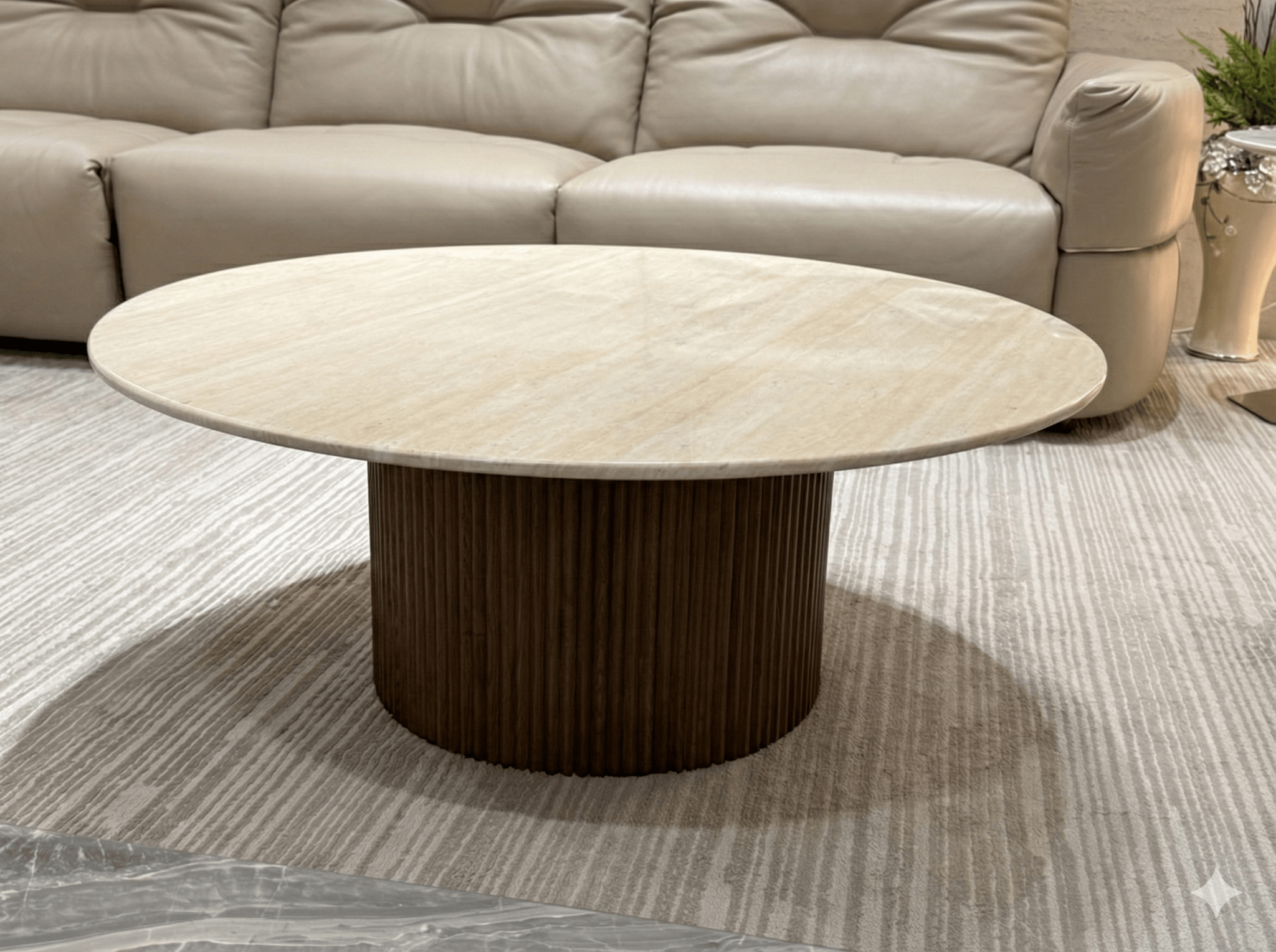 Round Stone - cocktail Coffee Table – 100 cm - SHAGHAF HOME